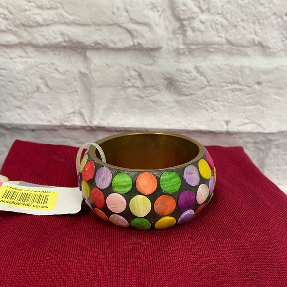 NWT Bras Enameled Rainbow Confetti Bracelet - Picture 1 of 5